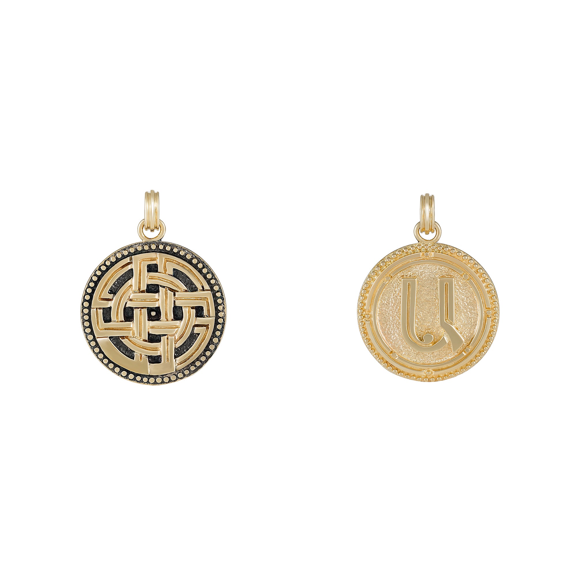 Letter A Coin Pendant